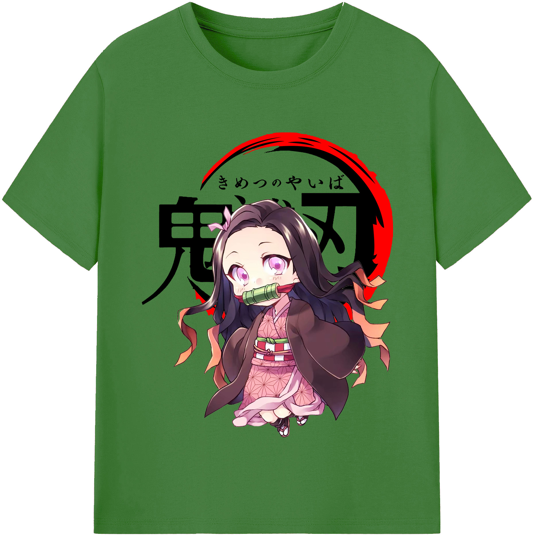 （画像用） 鬼滅の刃（きめつのやいば）竈門 禰󠄀豆子／かまど ねずこ Kamado Nezuko レディースカジュアルプリントTシャツ（綿100％）